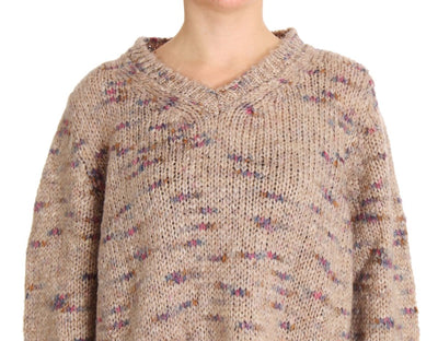 Pull oversize en laine mélangée beige PINK MEMORIES