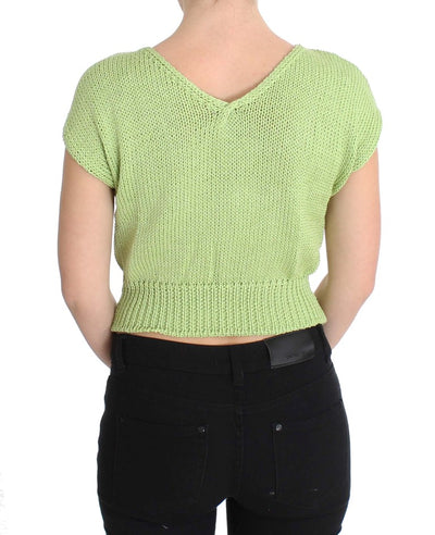 PINK MEMORIES Groene gebreide trui van katoenmix