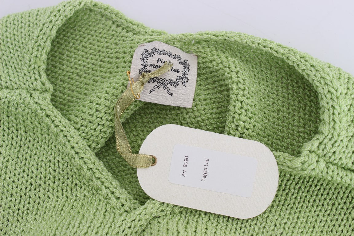 PINK MEMORIES Groene gebreide trui van katoenmix