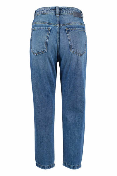 Yes Zee Blue Cotton Dames Jeans met hoge taille
