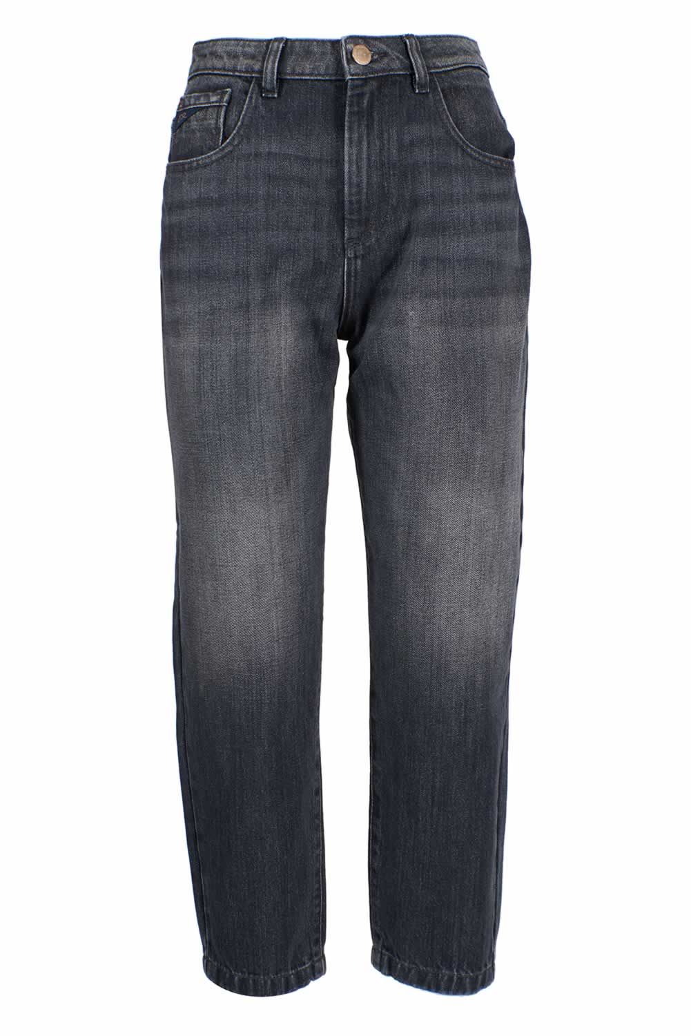 Yes Zee Zwarte Katoenen Dames Jeans met Hoge Taille