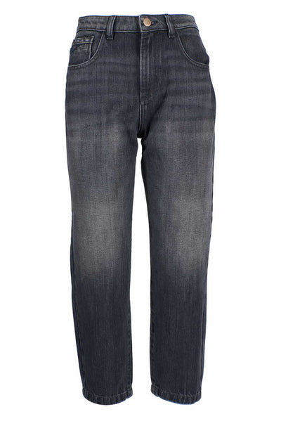 Yes Zee Zwarte Katoenen Dames Jeans met Hoge Taille