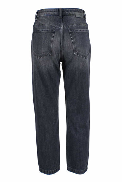 Yes Zee Zwarte Katoenen Dames Jeans met Hoge Taille