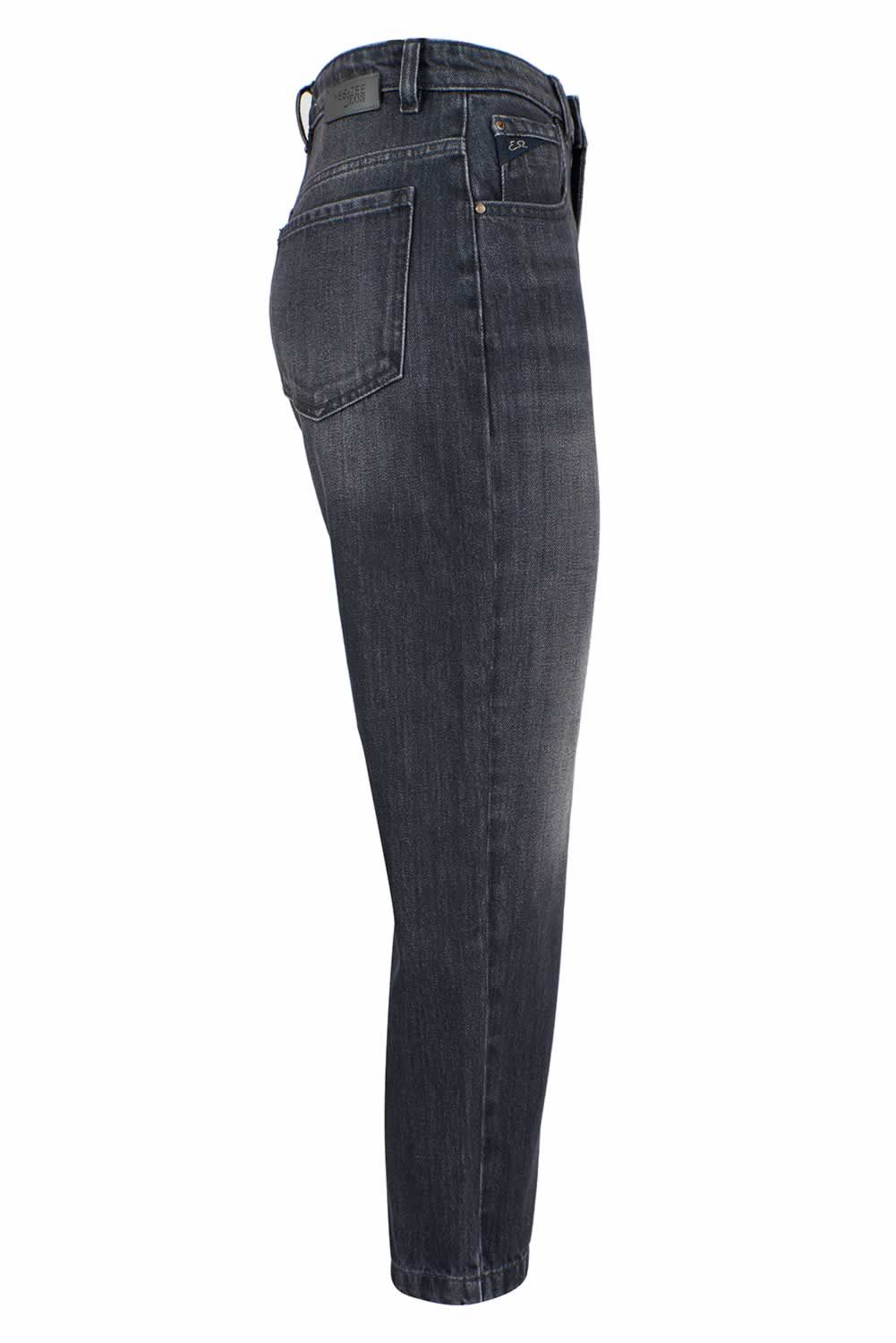 Yes Zee Zwarte Katoenen Dames Jeans met Hoge Taille