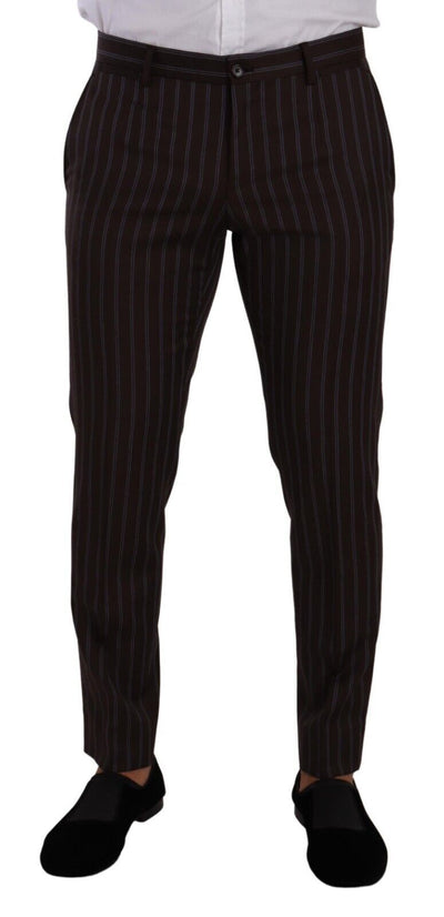 Dolce & Gabbana Bordeaux MARTINI Striped Slim Fit 2 Piece Suit