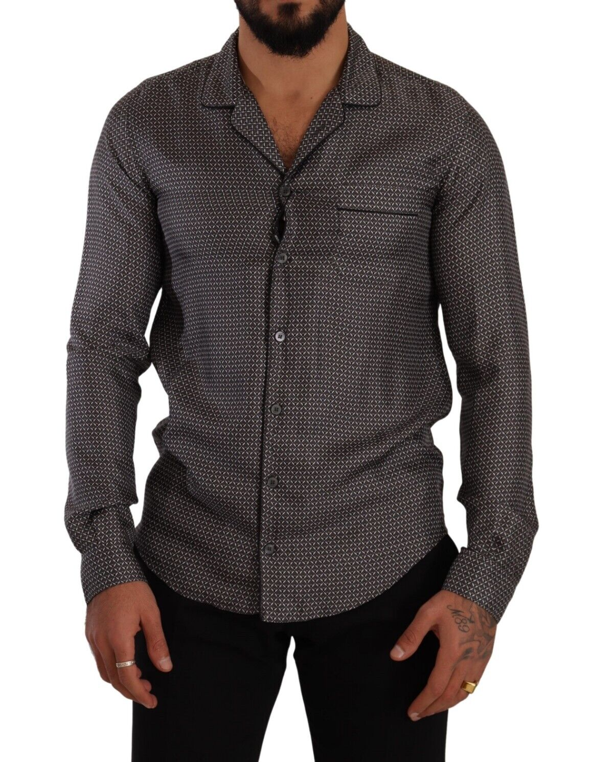 Haut de pyjama gris à motif fantaisie Dolce &amp; Gabbana pour homme