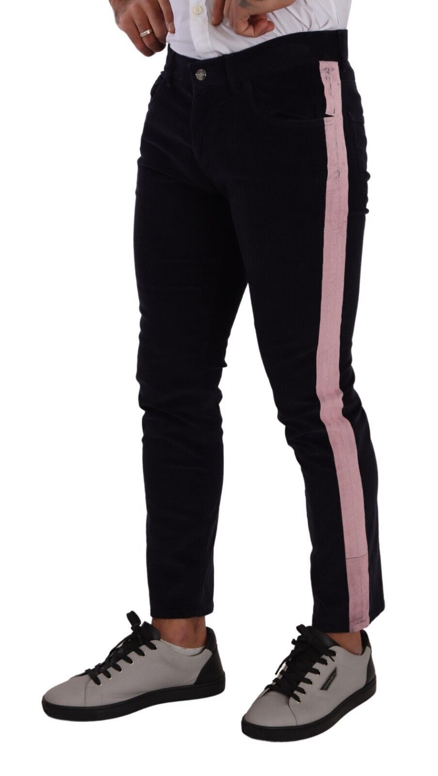 Dolce &amp; Gabbana Blauwe Corduroy Katoenen Stretch Skinny Jeans