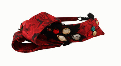 Dolce &amp; Gabbana Cherry Silk Crystal Bow Logo Diadeem Tiara Hoofdband