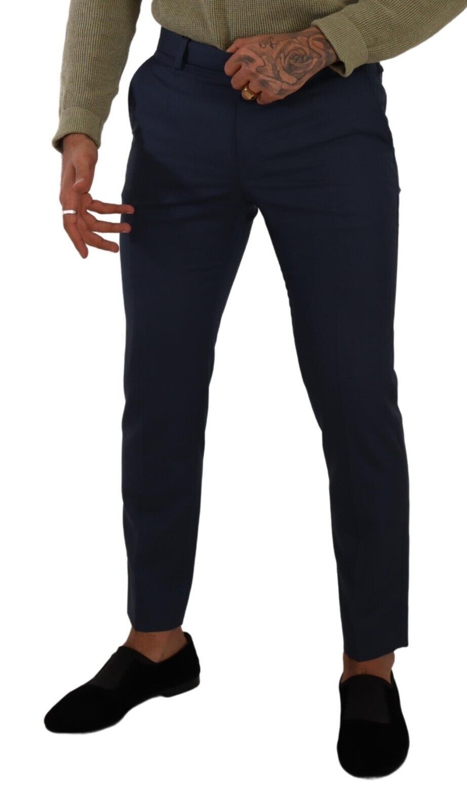 Donkerblauwe skinny wollen formele pantalon van Dolce &amp; Gabbana