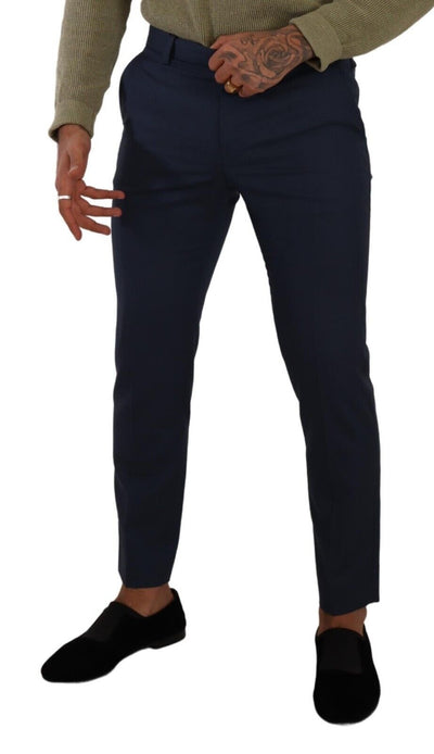 Donkerblauwe skinny wollen formele pantalon van Dolce &amp; Gabbana
