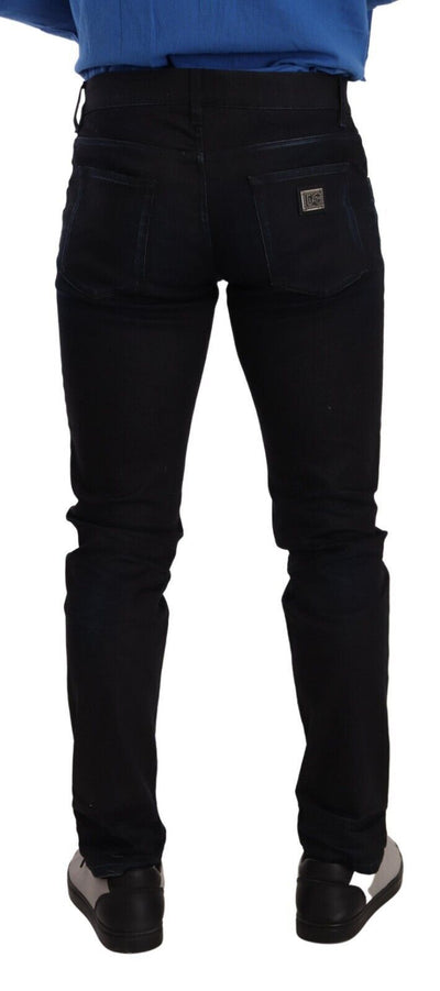 Dolce &amp; Gabbana Blauwe Katoenen Stretch Skinny Denim Broekjeans