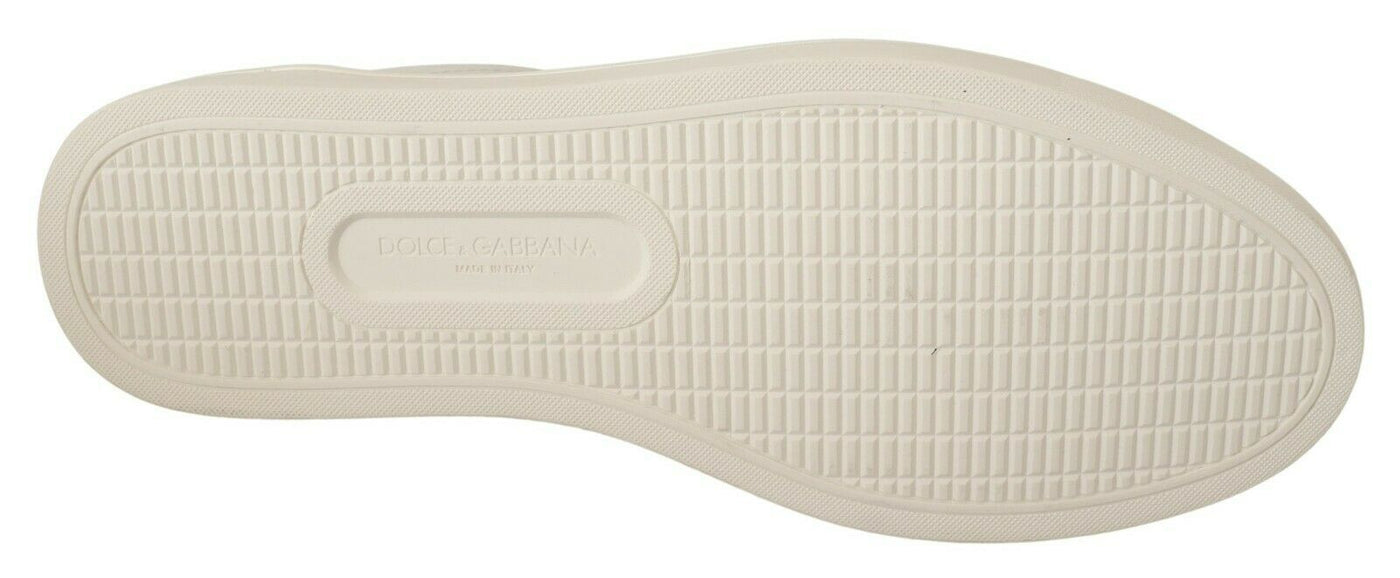 Dolce &amp; Gabbana Witte Bordeaux Leren Lage Sneakers