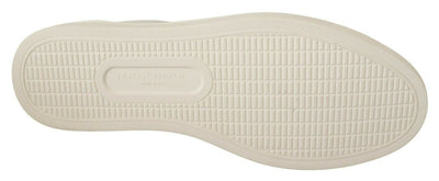 Dolce &amp; Gabbana Witte Bordeaux Leren Lage Sneakers