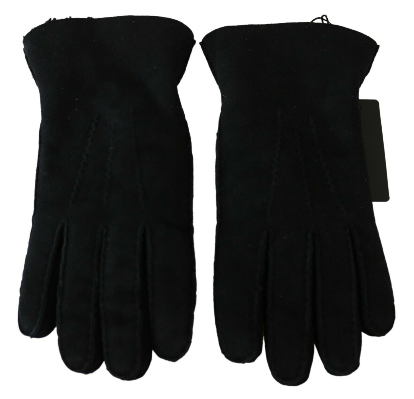 Gants de moto en cuir noir Dolce &amp; Gabbana