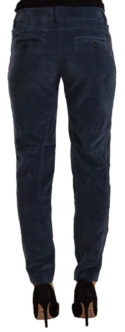 Pantalon fuselé en coton stretch bleu Peserico taille moyenne