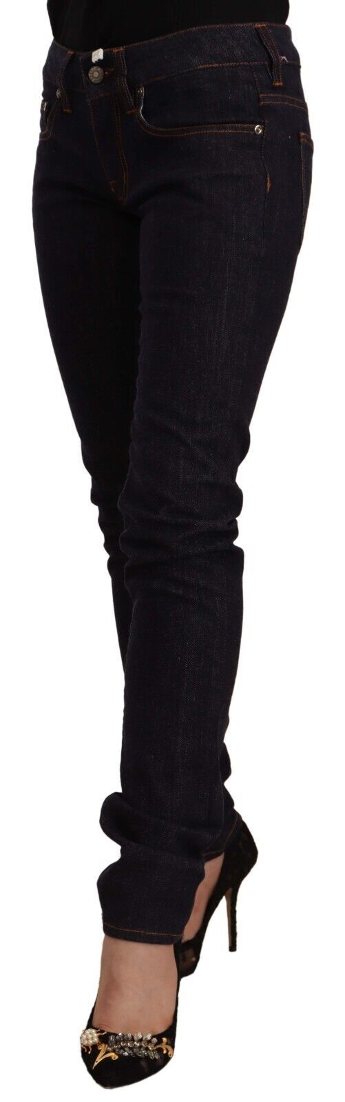 GF Ferre Zwarte Skinny Jeans van Katoen met Middelhoge Taille