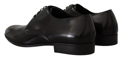 Dolce &amp; Gabbana Zwarte Leren Veterschoenen Formele Derby Schoenen