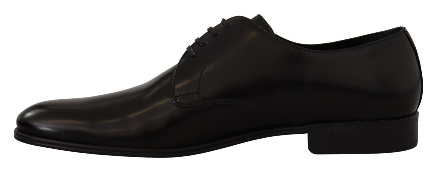 Dolce &amp; Gabbana Zwarte Leren Veterschoenen Formele Derby Schoenen