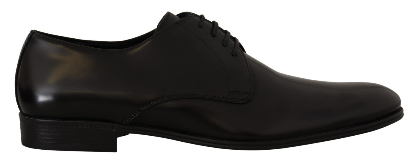 Dolce &amp; Gabbana Zwarte Leren Veterschoenen Formele Derby Schoenen