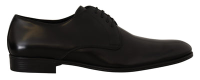 Dolce &amp; Gabbana Zwarte Leren Veterschoenen Formele Derby Schoenen