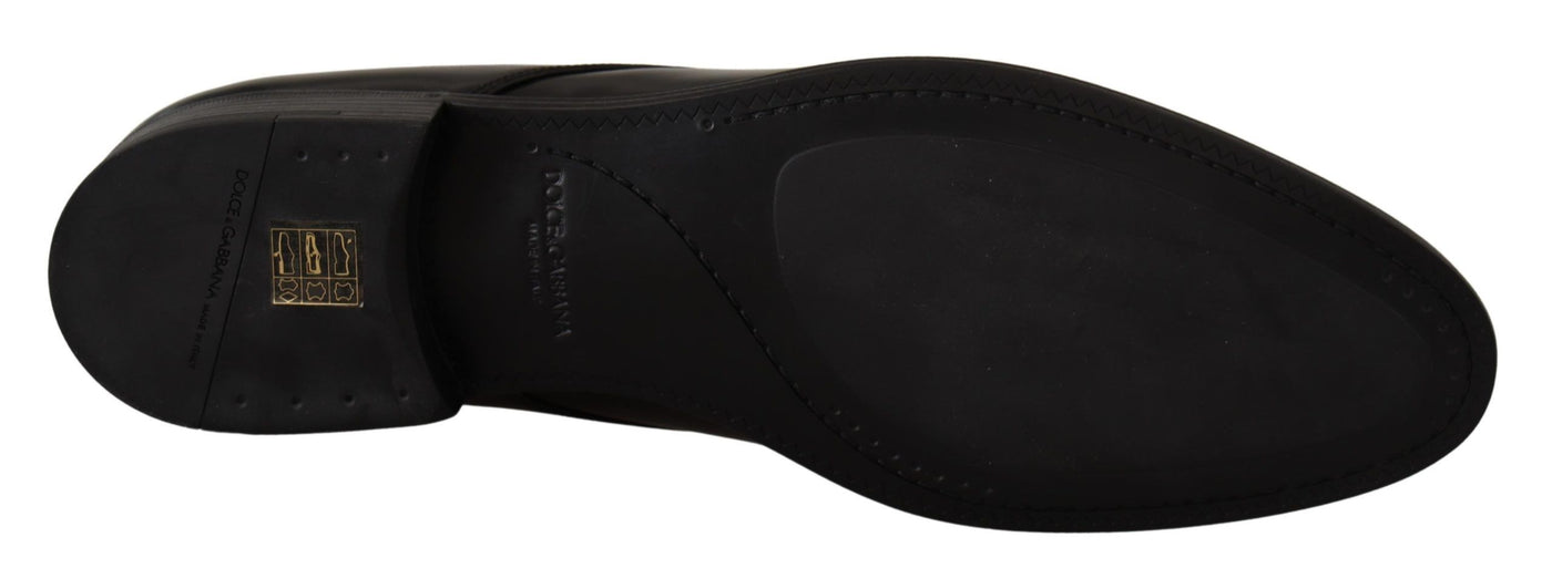 Dolce &amp; Gabbana Zwarte Leren Veterschoenen Formele Derby Schoenen