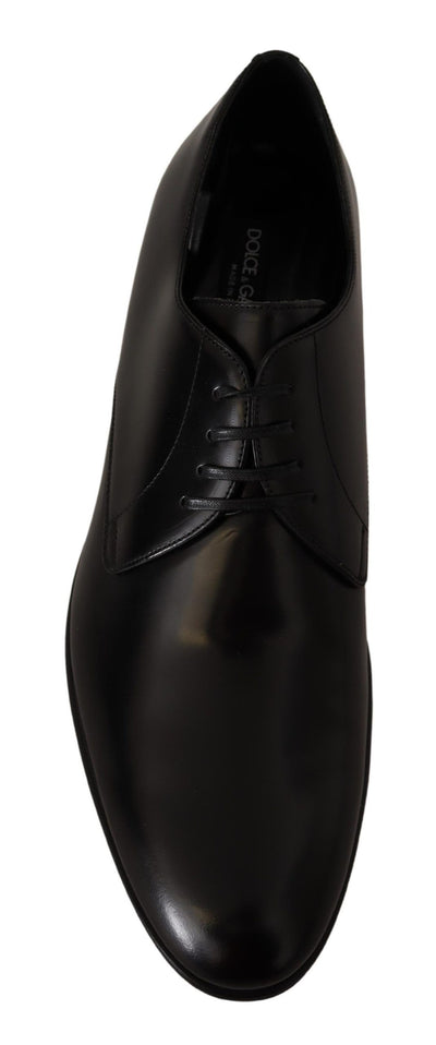 Dolce &amp; Gabbana Zwarte Leren Veterschoenen Formele Derby Schoenen