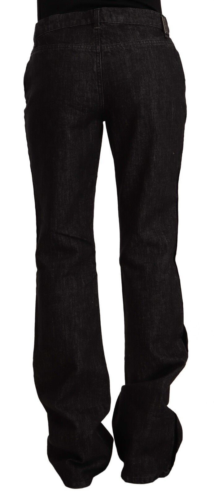 GF Ferre Zwarte Mid Waist Katoenen Denim Rechte Boot Cut Jeans