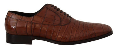 Dolce &amp; Gabbana Bruine Krokodillenleren Heren Formele Derby Schoenen
