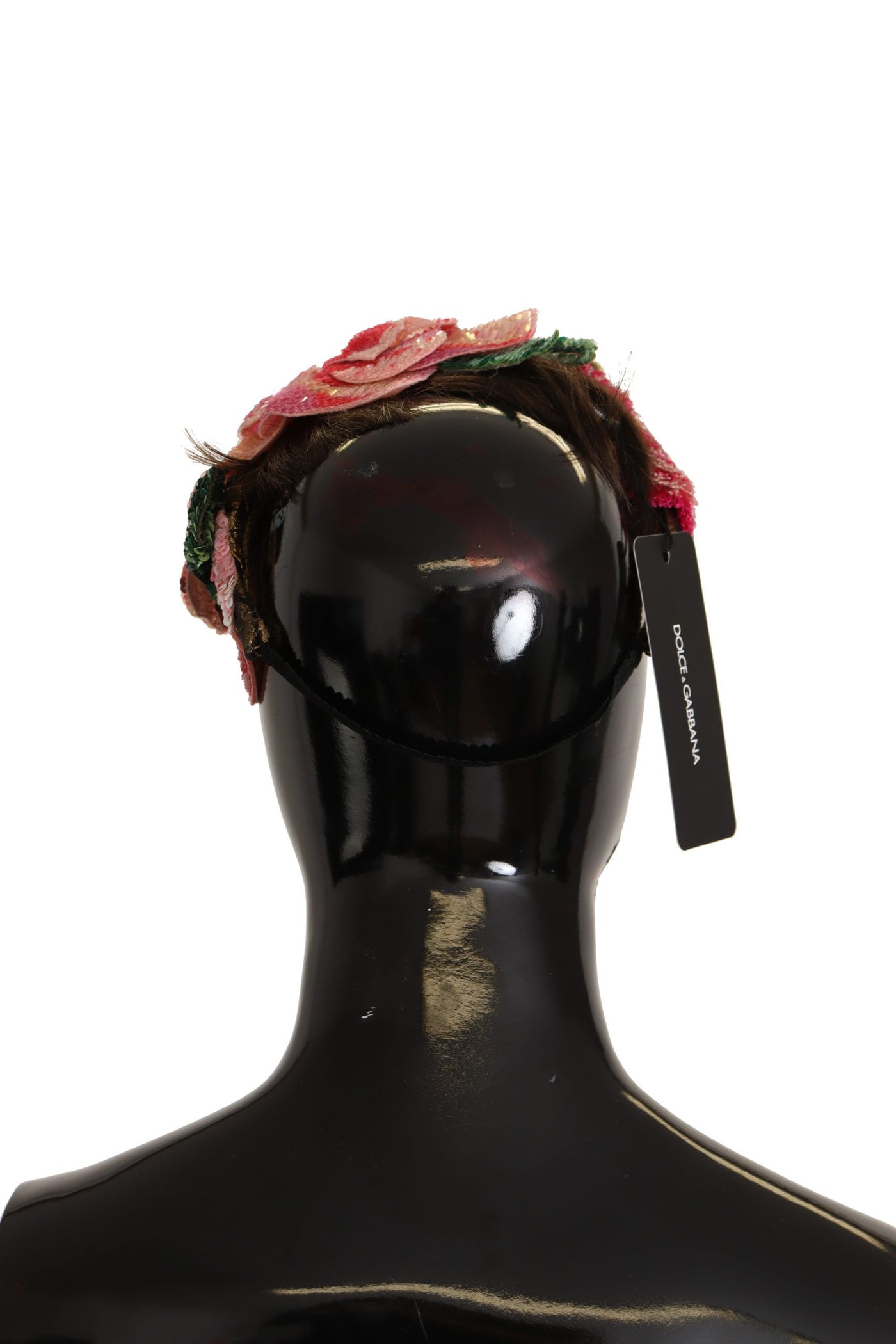 Dolce &amp; Gabbana Multicolor Pailletten Lurex Zwarte Haarband