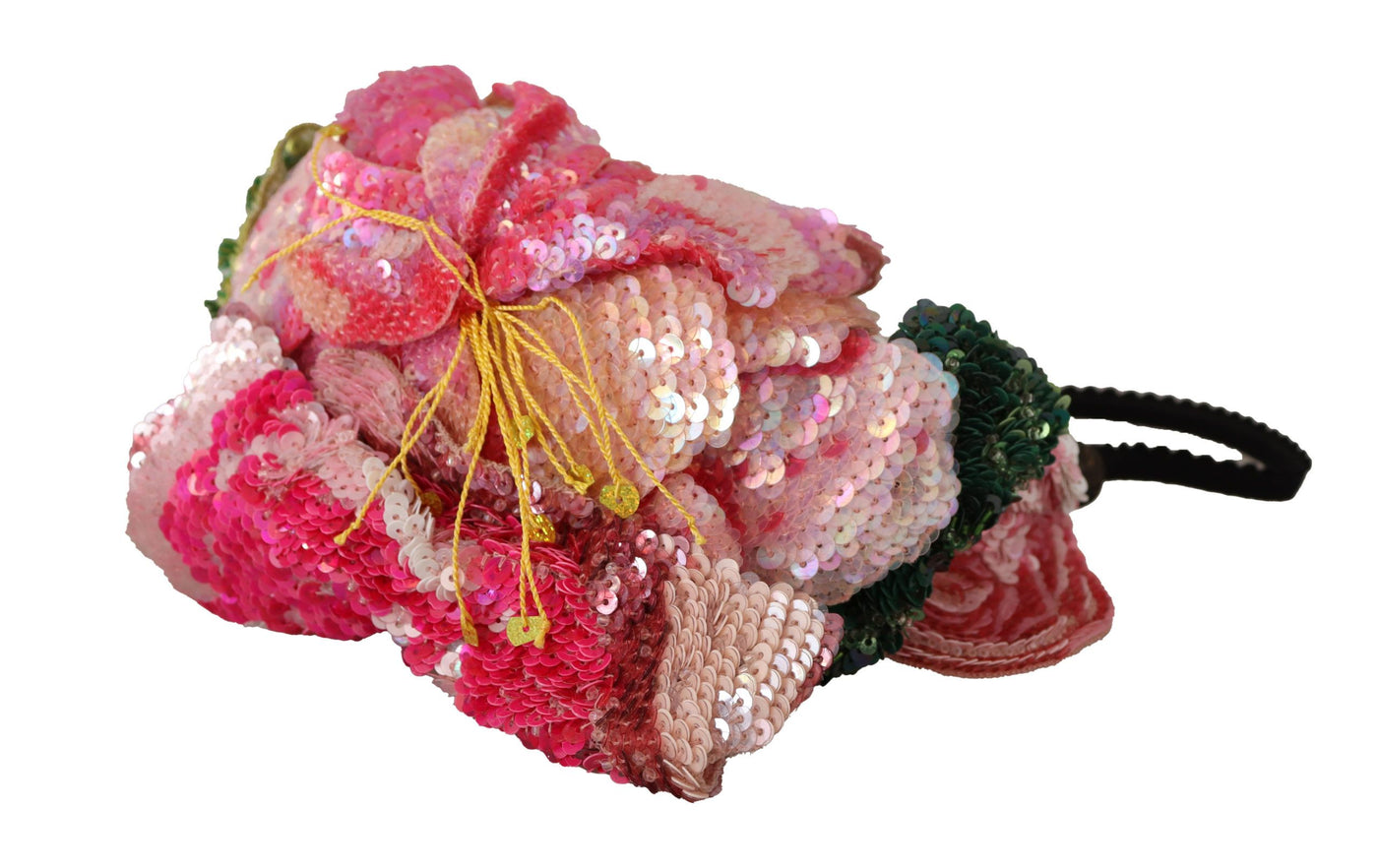 Dolce &amp; Gabbana Multicolor Pailletten Lurex Zwarte Haarband