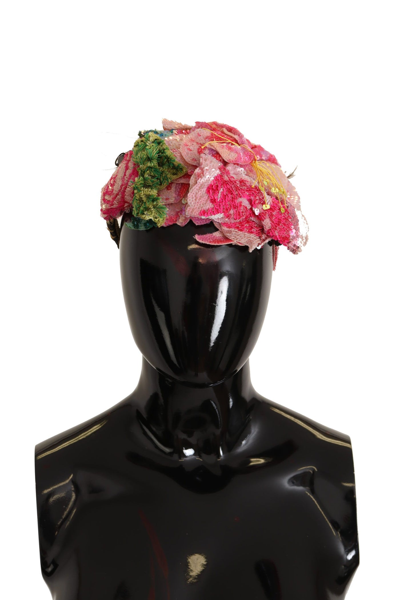 Dolce &amp; Gabbana Multicolor Pailletten Lurex Zwarte Haarband