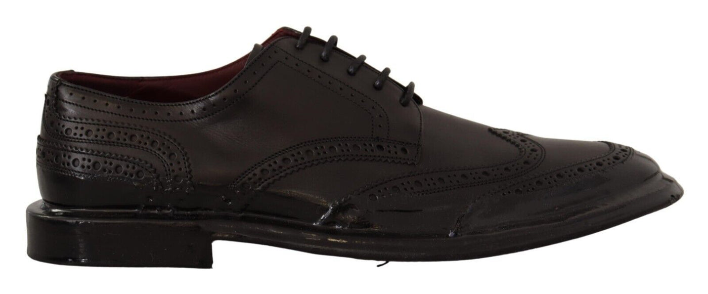 Dolce &amp; Gabbana Zwarte Leren Oxford Wingtip Formele Derby Schoenen