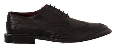Dolce &amp; Gabbana Zwarte Leren Oxford Wingtip Formele Derby Schoenen