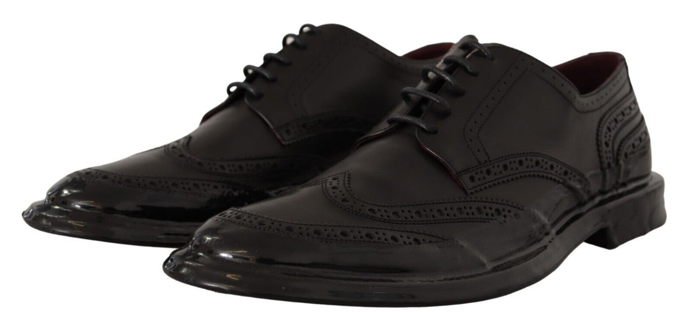 Dolce &amp; Gabbana Zwarte Leren Oxford Wingtip Formele Derby Schoenen