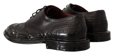 Dolce &amp; Gabbana Zwarte Leren Oxford Wingtip Formele Derby Schoenen