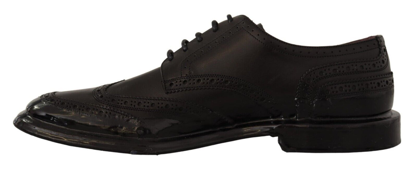 Dolce &amp; Gabbana Zwarte Leren Oxford Wingtip Formele Derby Schoenen