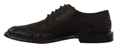 Dolce &amp; Gabbana Zwarte Leren Oxford Wingtip Formele Derby Schoenen
