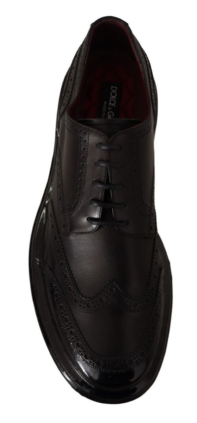 Dolce &amp; Gabbana Zwarte Leren Oxford Wingtip Formele Derby Schoenen