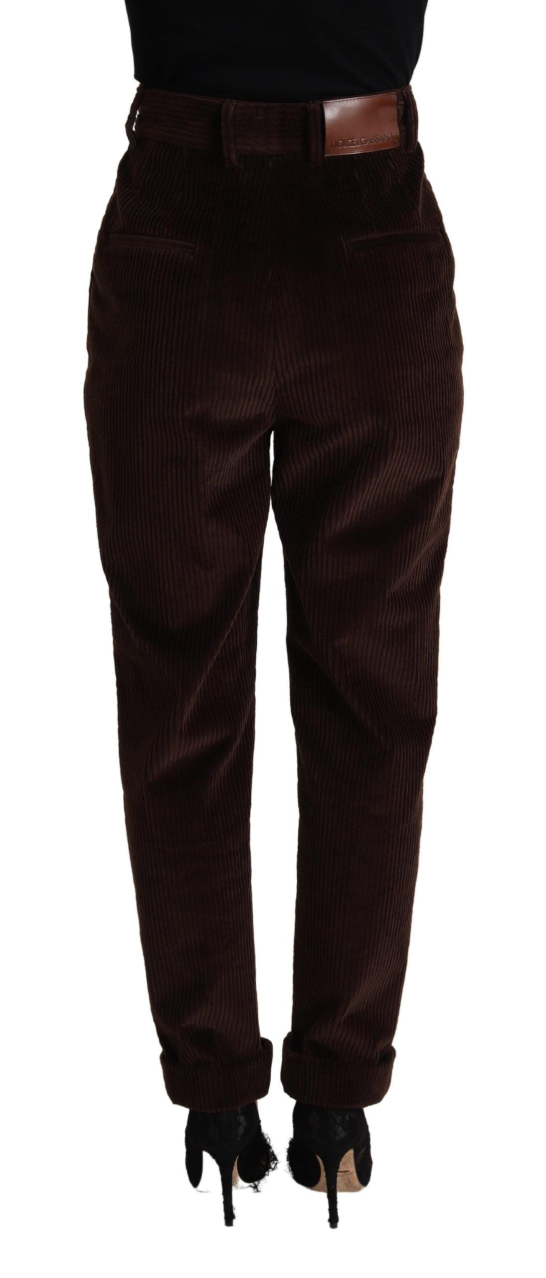 Dolce &amp; Gabbana Bordeaux Corduroy Katoenen Broek Taps Toelopende Broek