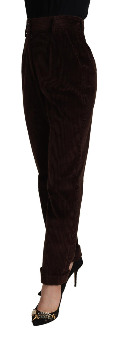 Dolce &amp; Gabbana Bordeaux Corduroy Katoenen Broek Taps Toelopende Broek