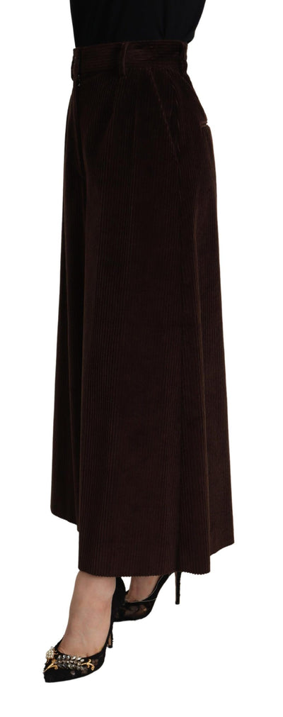 Dolce &amp; Gabbana Bordeaux Corduroy Katoenen Broek Wijde Pijpen