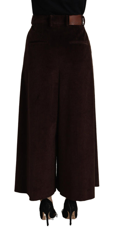 Dolce &amp; Gabbana Bordeaux Corduroy Katoenen Broek Wijde Pijpen