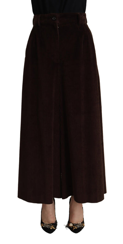 Dolce &amp; Gabbana Bordeaux Corduroy Katoenen Broek Wijde Pijpen
