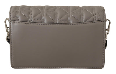 Sac bandoulière élégant en cuir gris Karl Lagerfeld