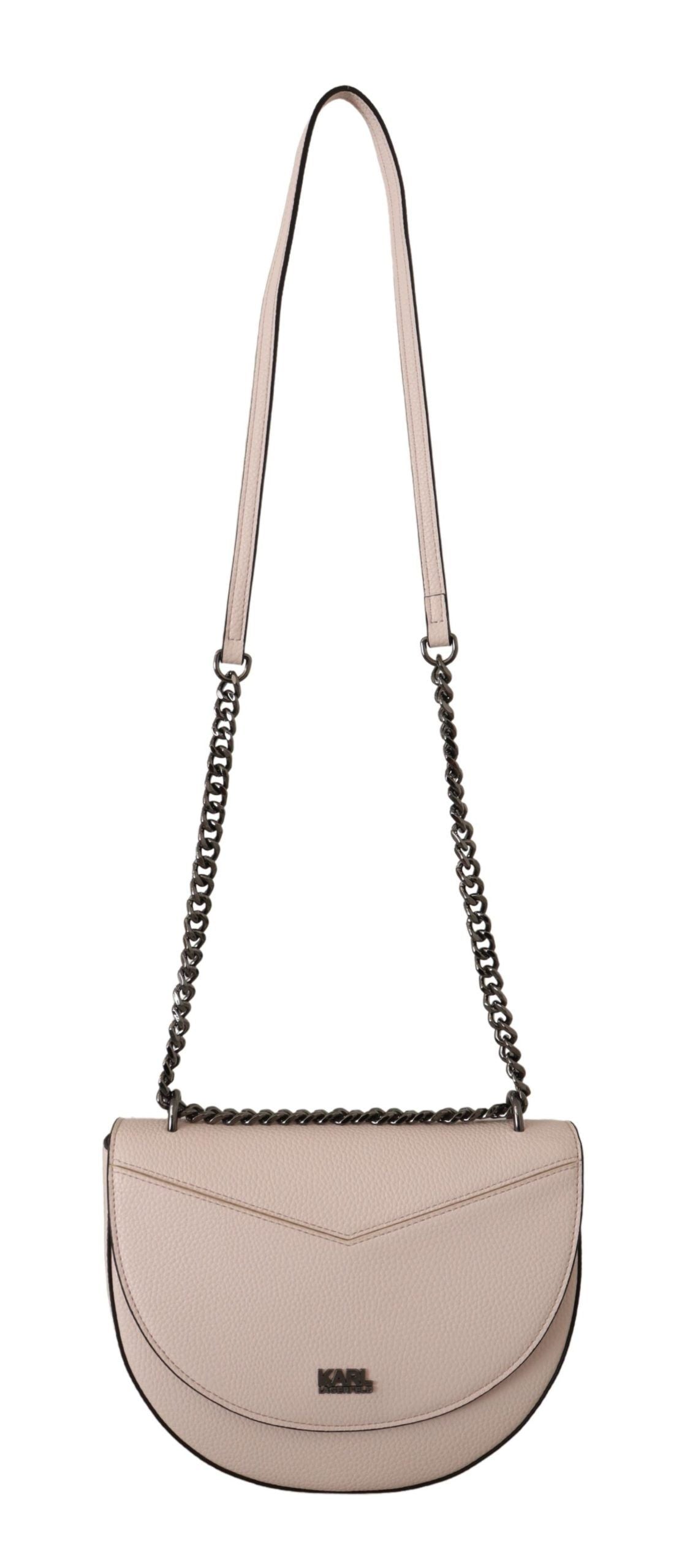 Sac à bandoulière élégant en cuir mauve rose clair Karl Lagerfeld