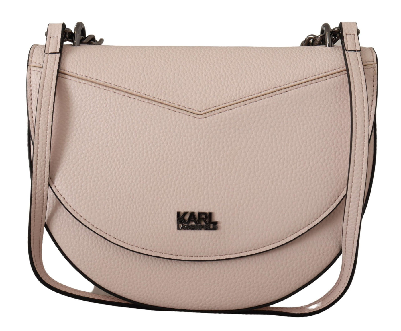 Sac à bandoulière élégant en cuir mauve rose clair Karl Lagerfeld