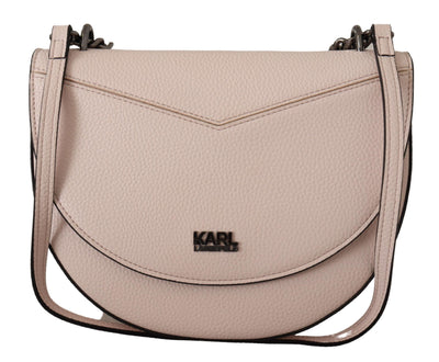 Sac à bandoulière élégant en cuir mauve rose clair Karl Lagerfeld