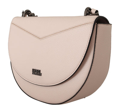 Sac à bandoulière élégant en cuir mauve rose clair Karl Lagerfeld