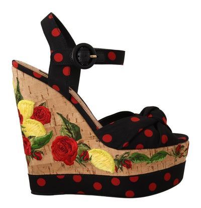 Dolce &amp; Gabbana Multicolor Platform Wedges Sandalen Charmeuse Schoenen