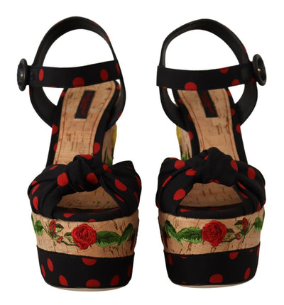Dolce &amp; Gabbana Multicolor Platform Wedges Sandalen Charmeuse Schoenen